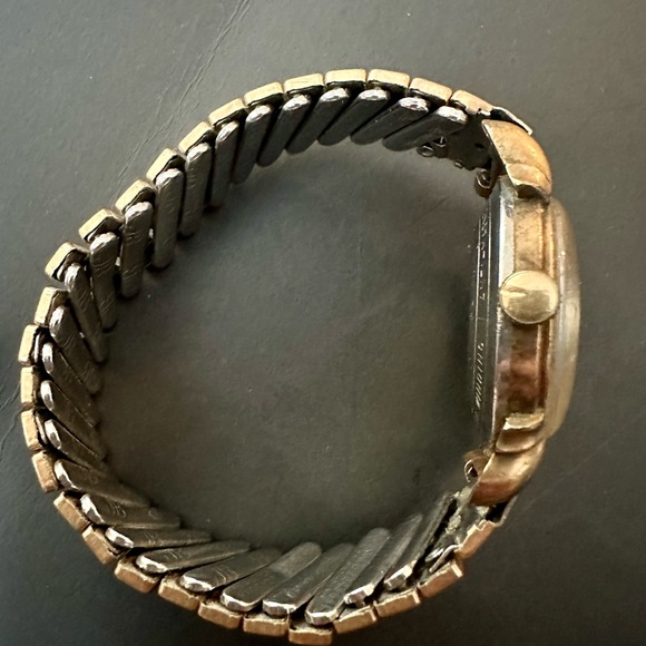 Vintage Bulova Clipper Watch Men Gold Plat Watertite 1954 Stretch Band Automatic - Picture 6 of 8